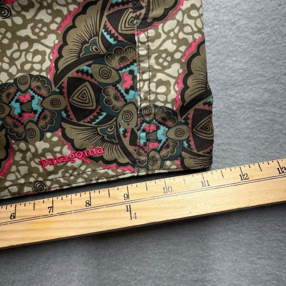 Patagonia Womens 10 Board Shorts Mandala Geometric Print Brown Pink Swim Trunks - Picture 9 of 11